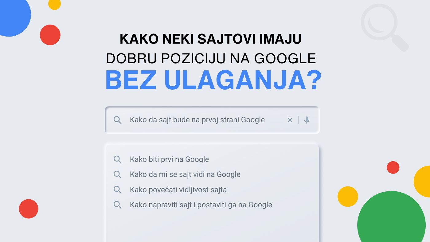 Kako da sajt bude na prvoj strani Google